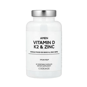 Codeage Amen Vitamin D, Zinc & K2 - 60 Vegetable Capsules