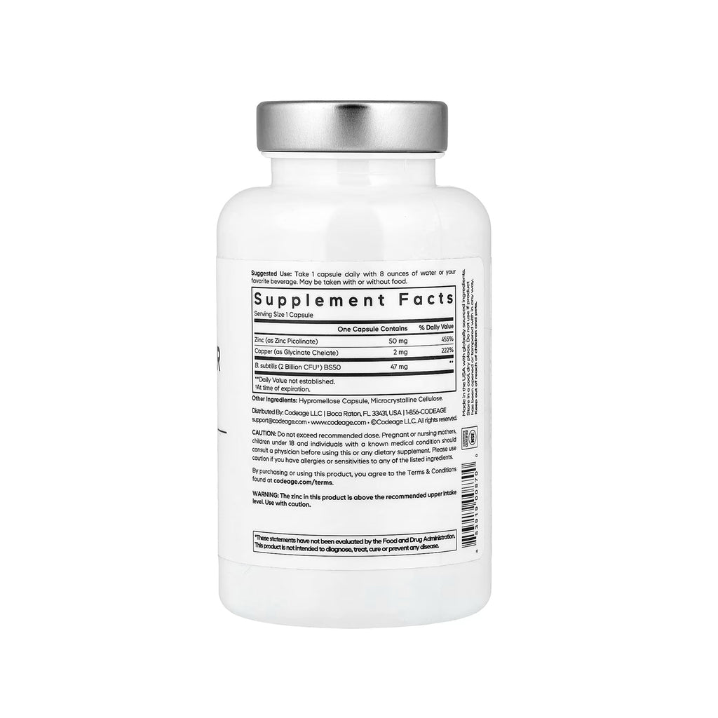 Codeage Amen Zinc and Copper with Probiotics - 90 Capsules