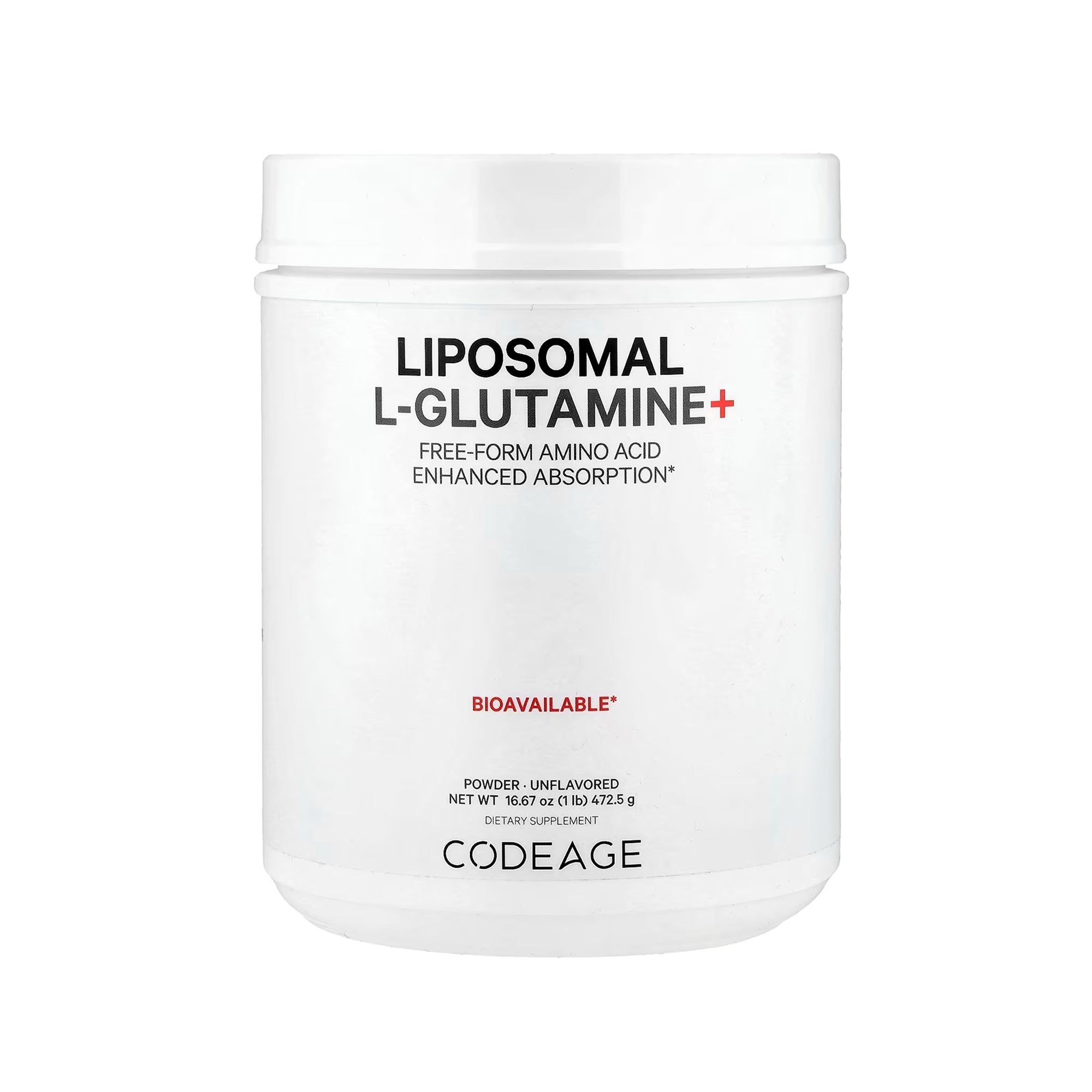 Codeage Liposomal L-Glutamine+ Powder Unflavored - 16.67 oz (472.5g)