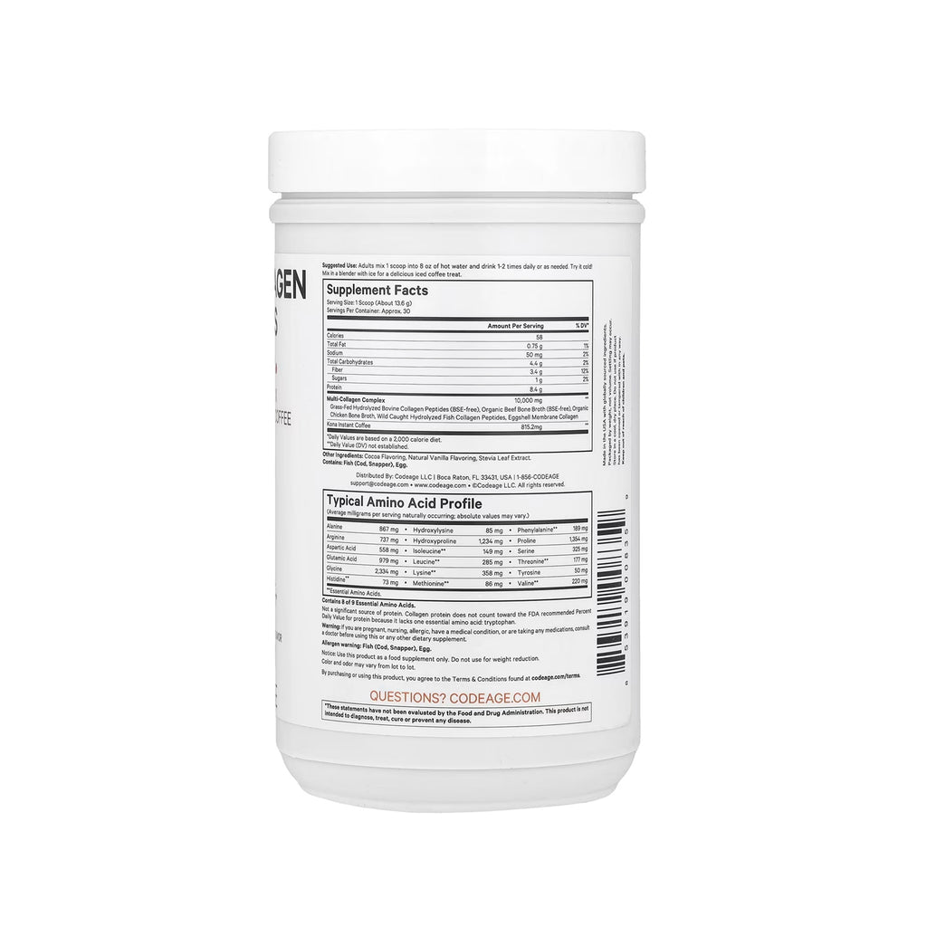 Codeage Multi Collagen Peptides Powder Mocha - 14.39 oz (408g)