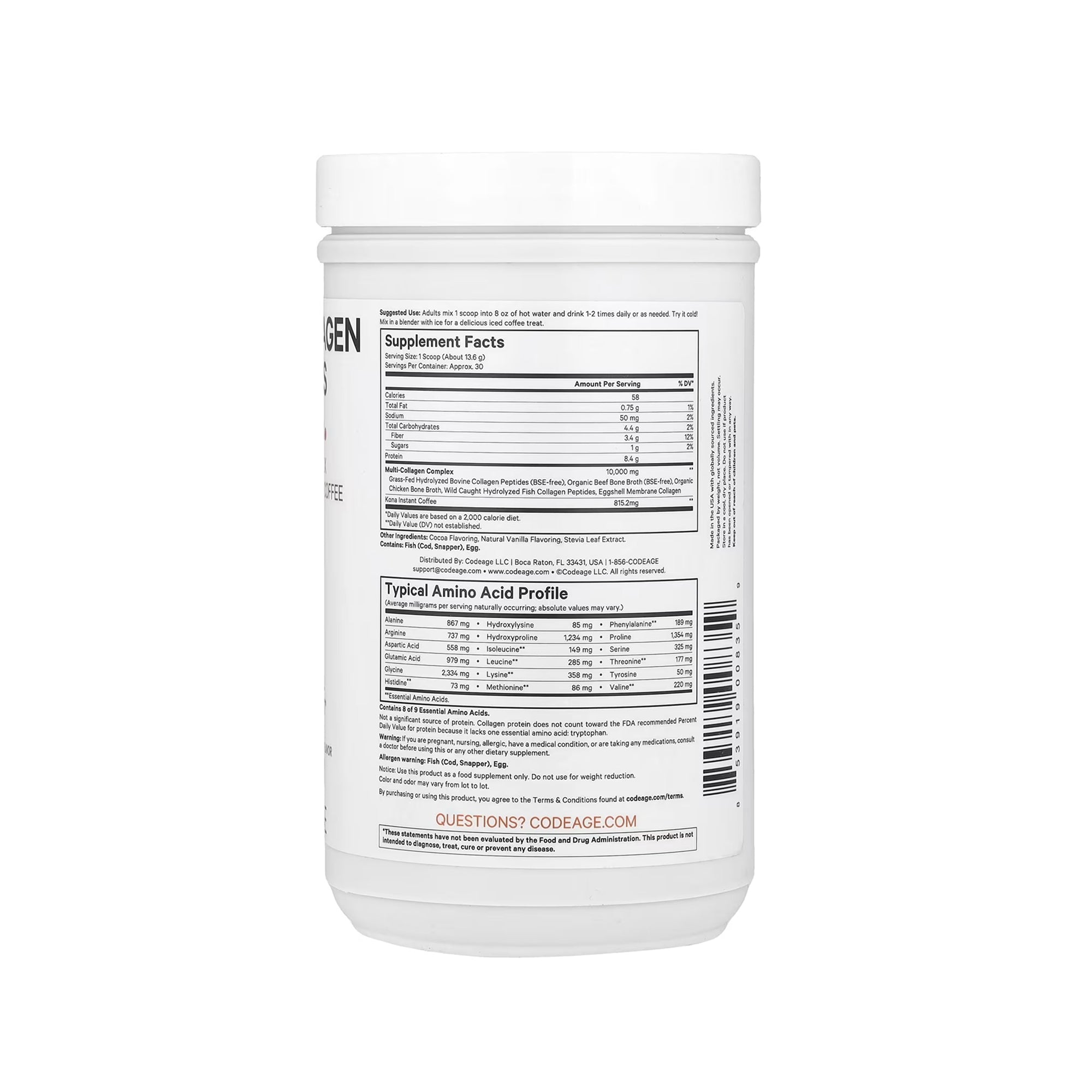 Codeage Multi Collagen Peptides Powder Mocha - 14.39 oz (408g)