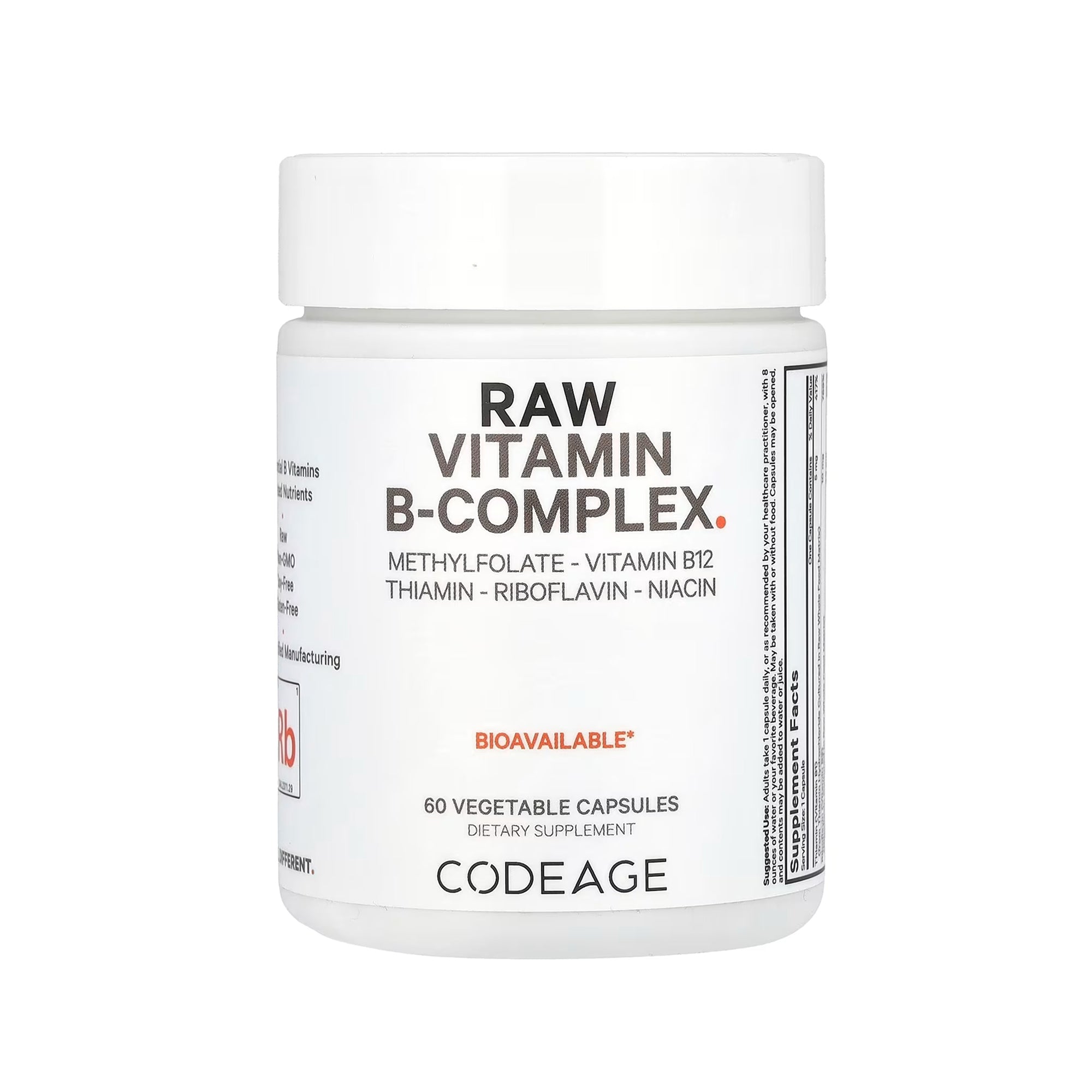 Codeage Raw Vitamin B-Complex - 60 Vegetable Capsules