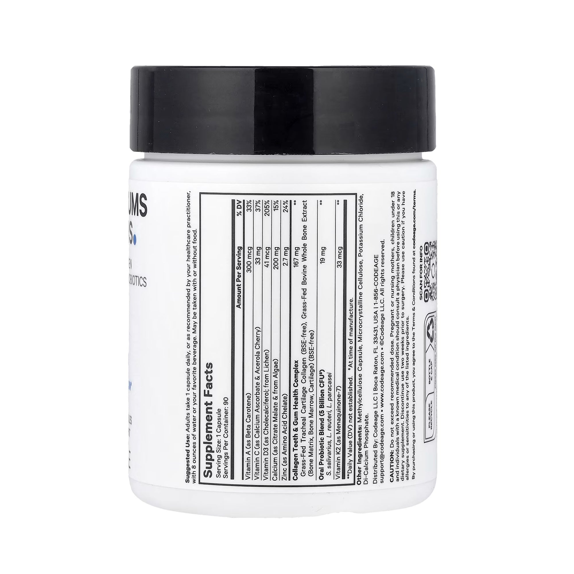 Codeage Teeth & Gums Vitamins- 90 Vegetable Capsules