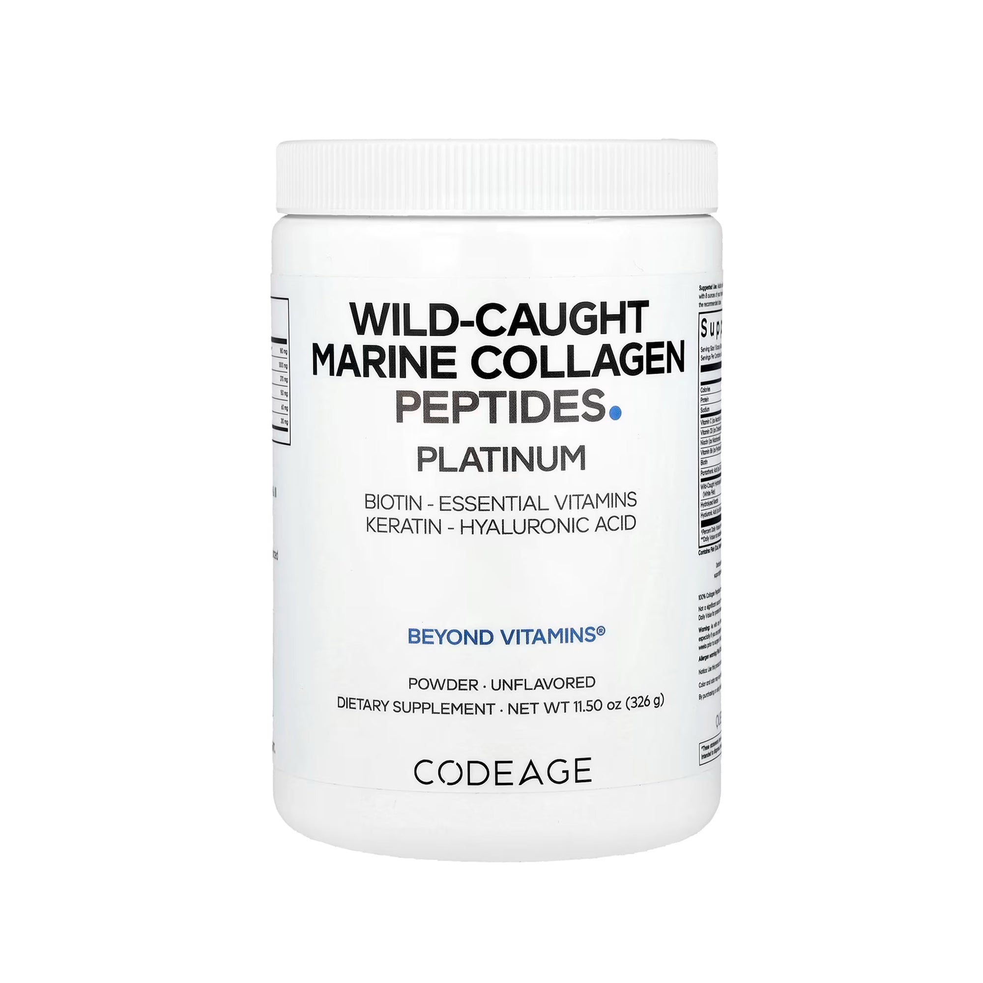 Codeage Wild-Caught Marine Collagen Peptides Powder Platinum Unflavored - 11.50 oz (326g)