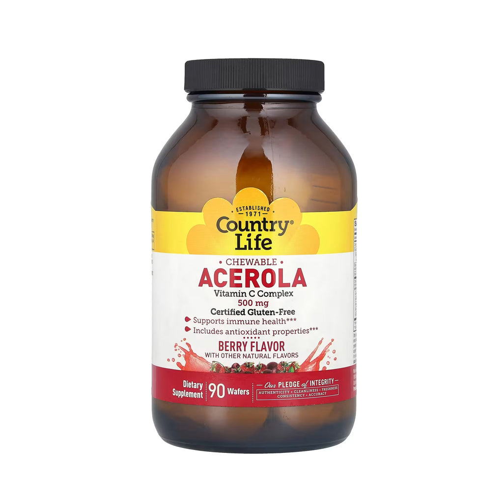 Country Life Chewable Acerola Vitamin C Complex (Berry) 500 mg - 90 Wafers