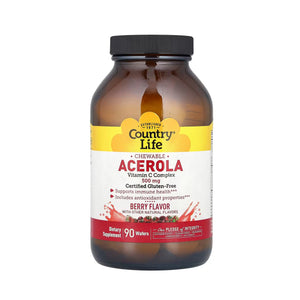 Country Life Chewable Acerola Vitamin C Complex (Berry) 500 mg - 90 Wafers