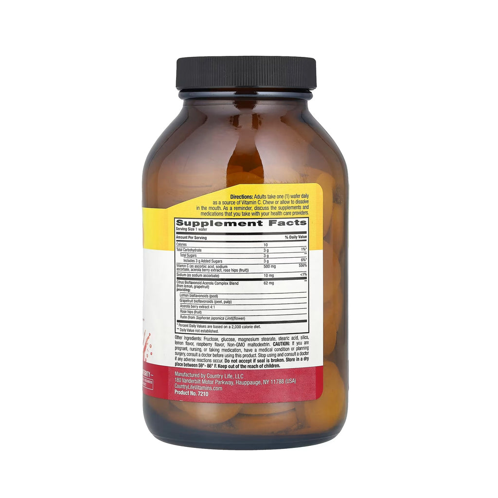 Country Life Chewable Acerola Vitamin C Complex (Berry) 500 mg - 90 Wafers