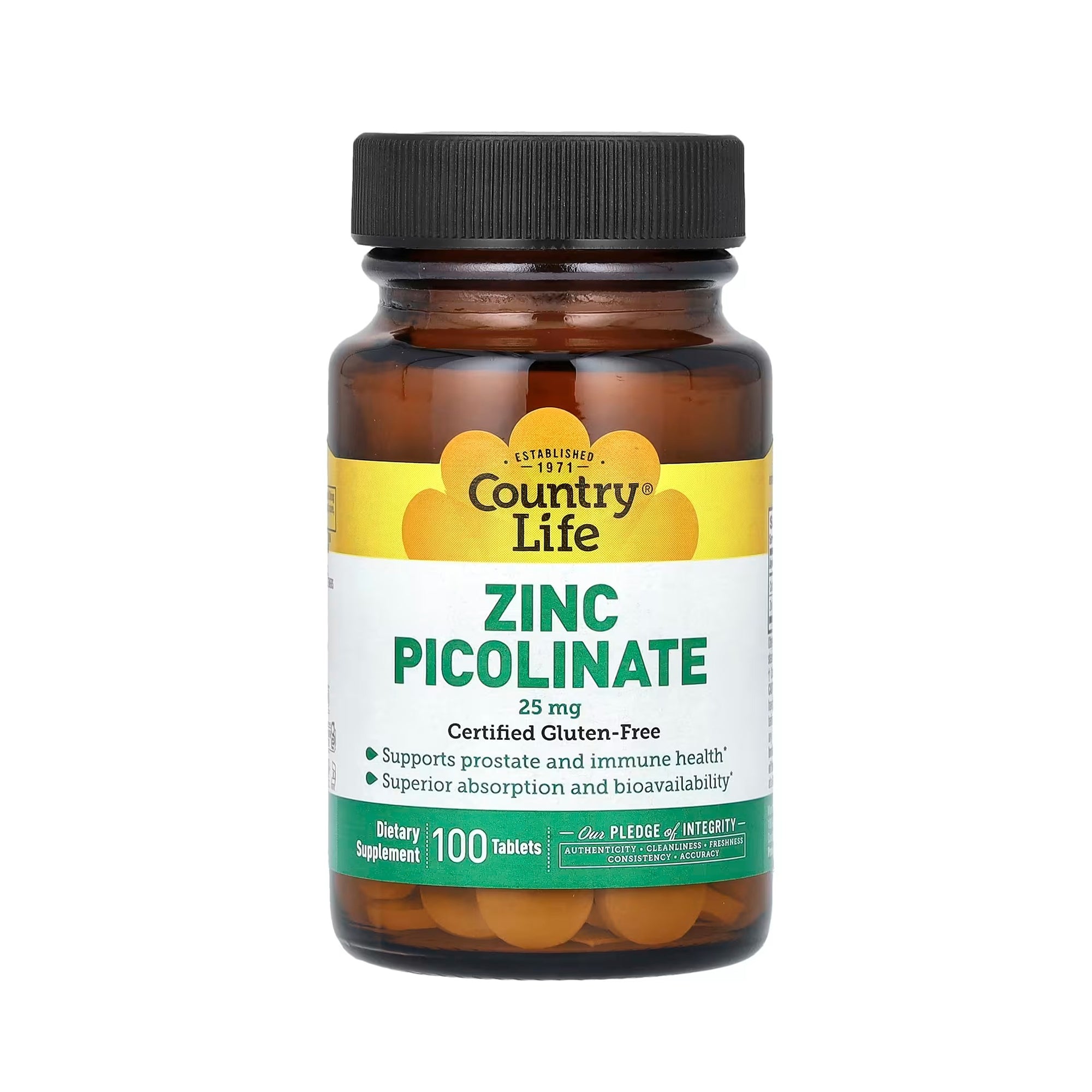 Country Life Zinc Picolinate 25 mg - 100 Tablets
