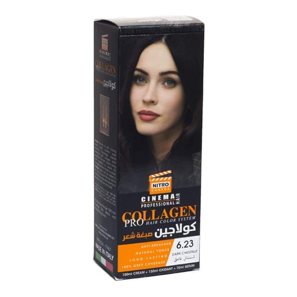 Nitro cinema hair color collagen pro 6.23 dark chestnut