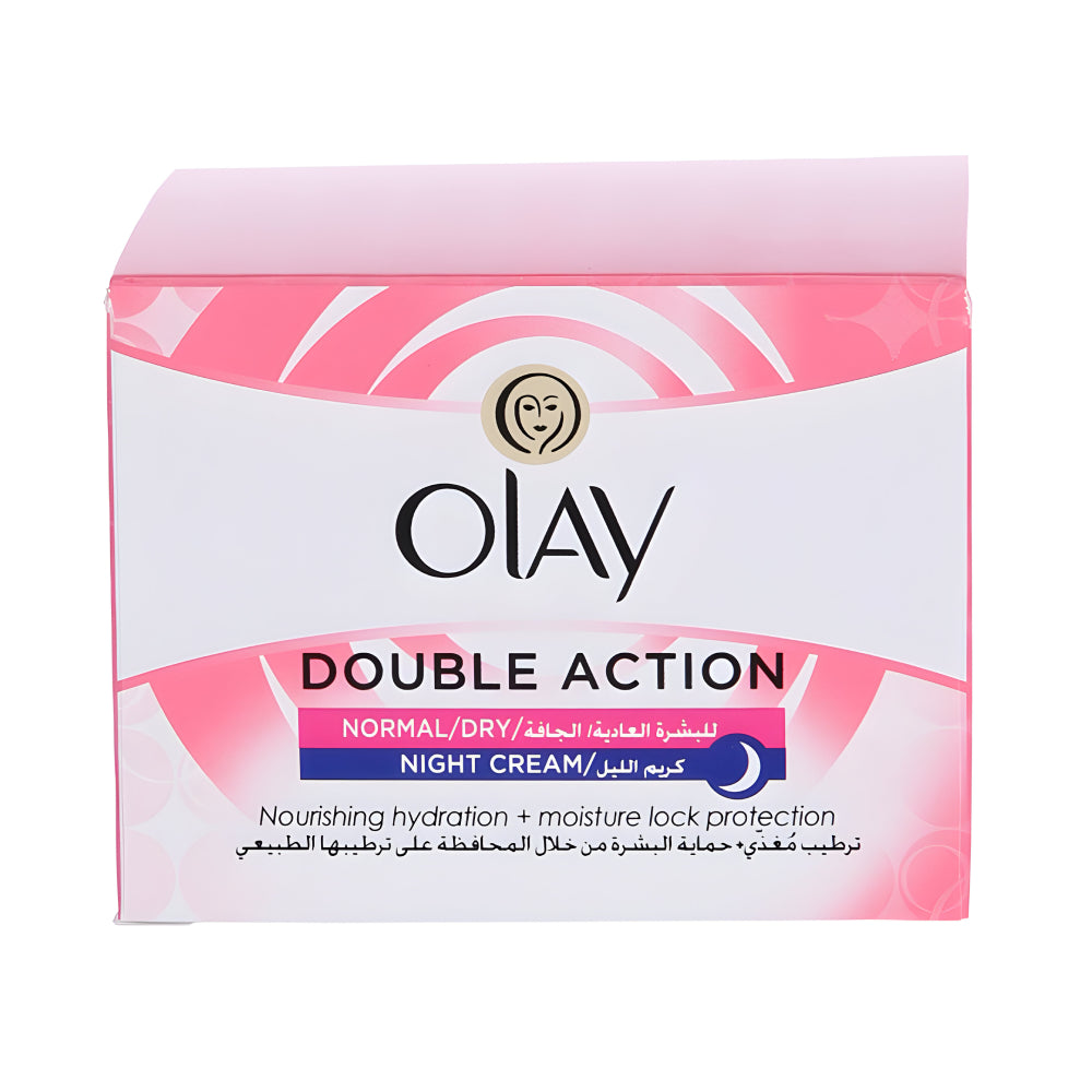 Olay night cream 50ml double action with dual effect for normal to dry skin