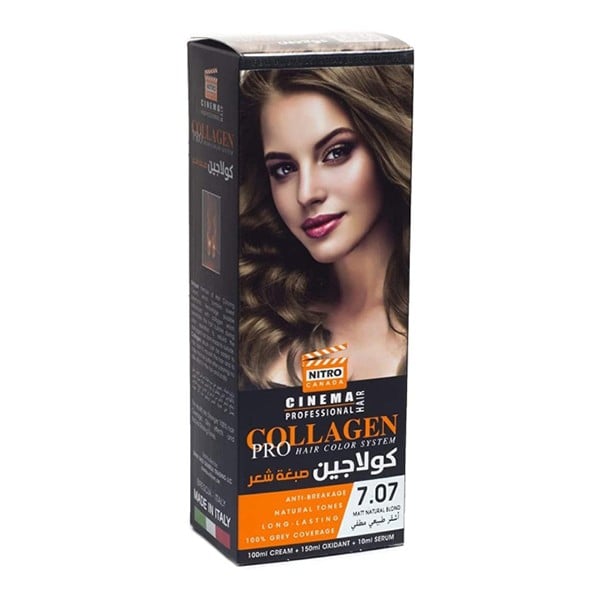 Nitro cinema hair color collagen pro 7.07 matte natural blonde