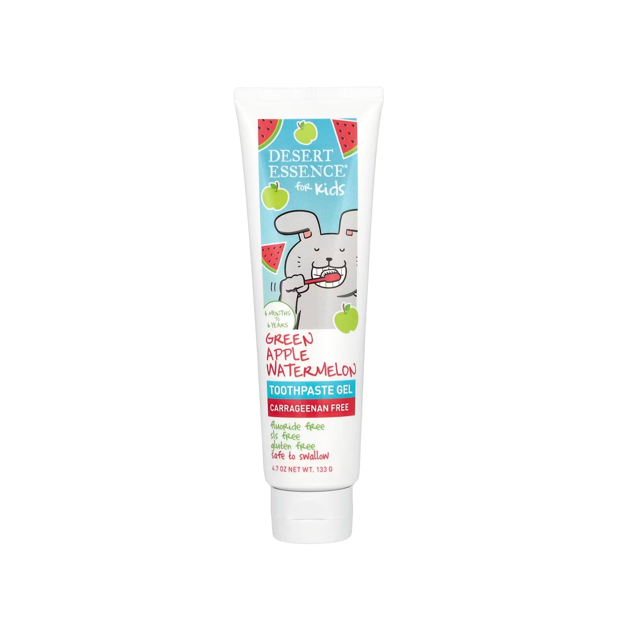 Desert Essence Green Apple Watermelon Toothpaste Gel for kids - 4.7 oz (133 g)