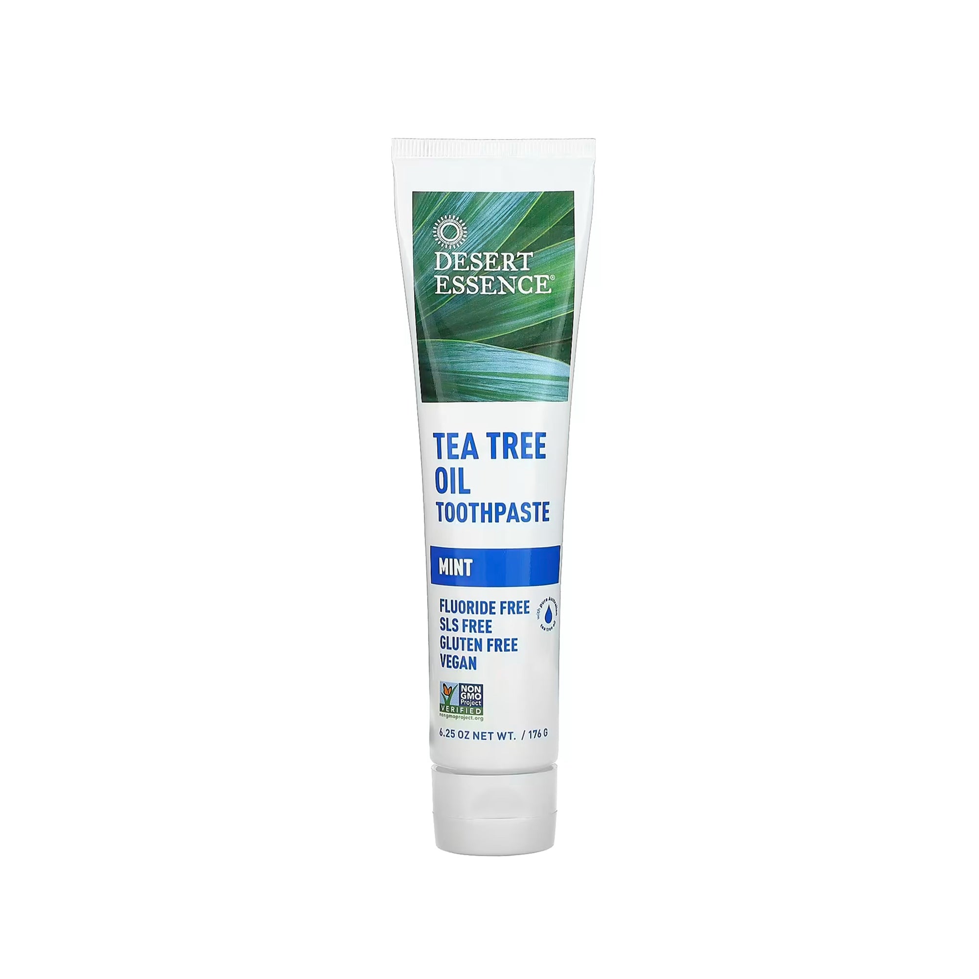 معجون أسنان Desert Essence بزيت شجرة الشاي الطبيعي، نعناع - 6.25 أونصة (176 غ)
