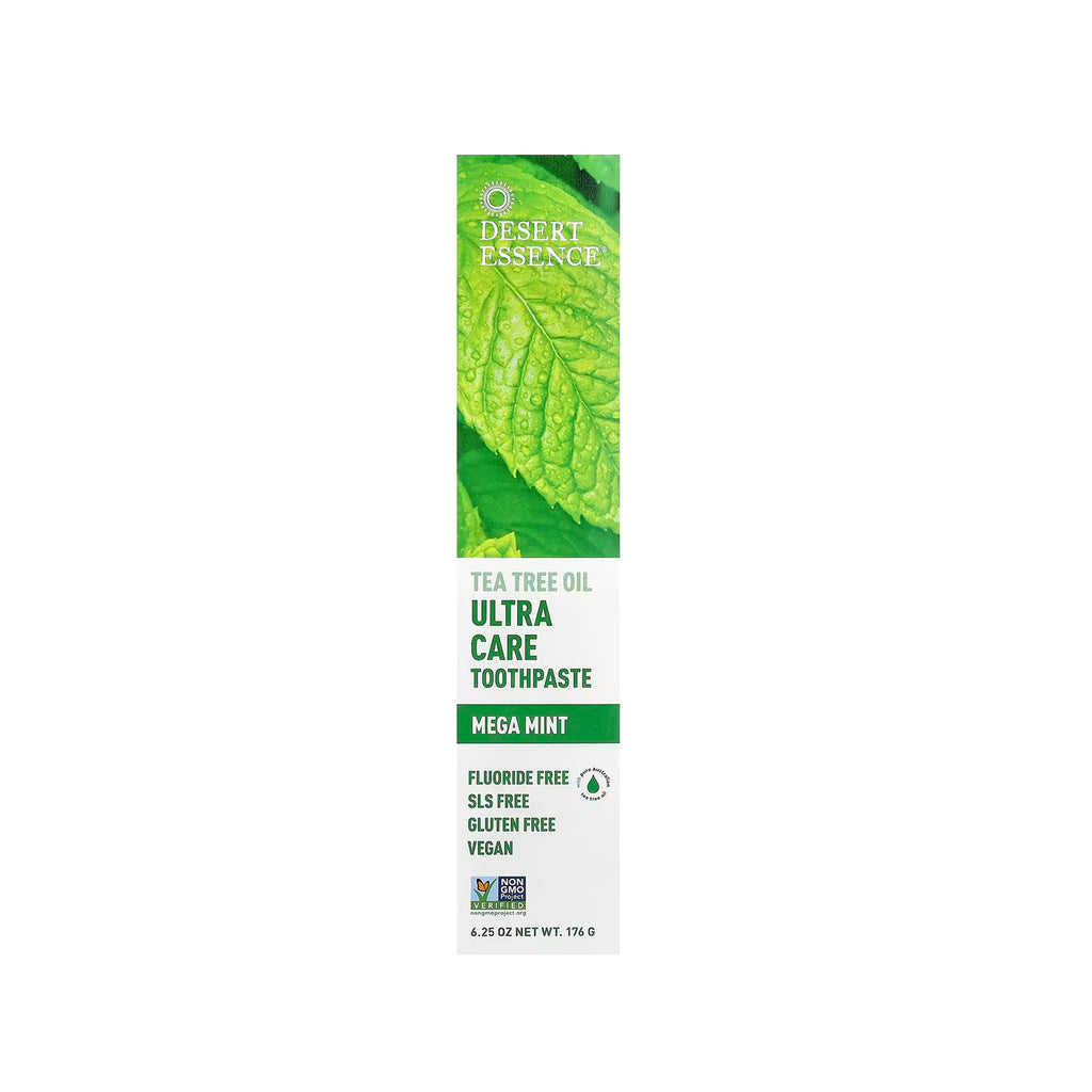 Desert Essence Tea Tree Oil Ultracare Toothpaste, Mega Mint - 6.25 oz (176 g)