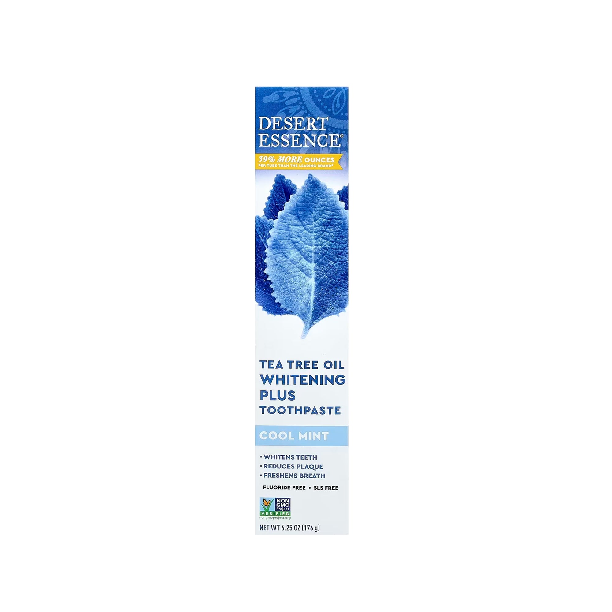 Desert Essence Tea Tree Oil Whitening Plus Toothpaste, Cool Mint - 6.25 oz (176 g)