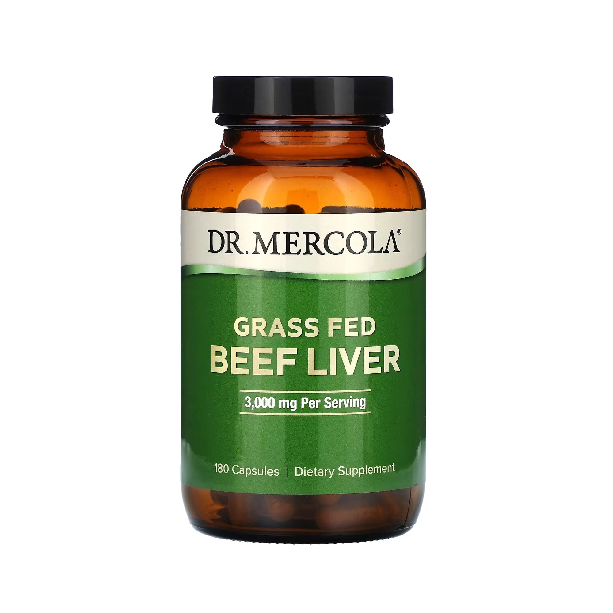 Dr. Mercola Grass Fed Beef Liver 3000mg - 180 Capsules