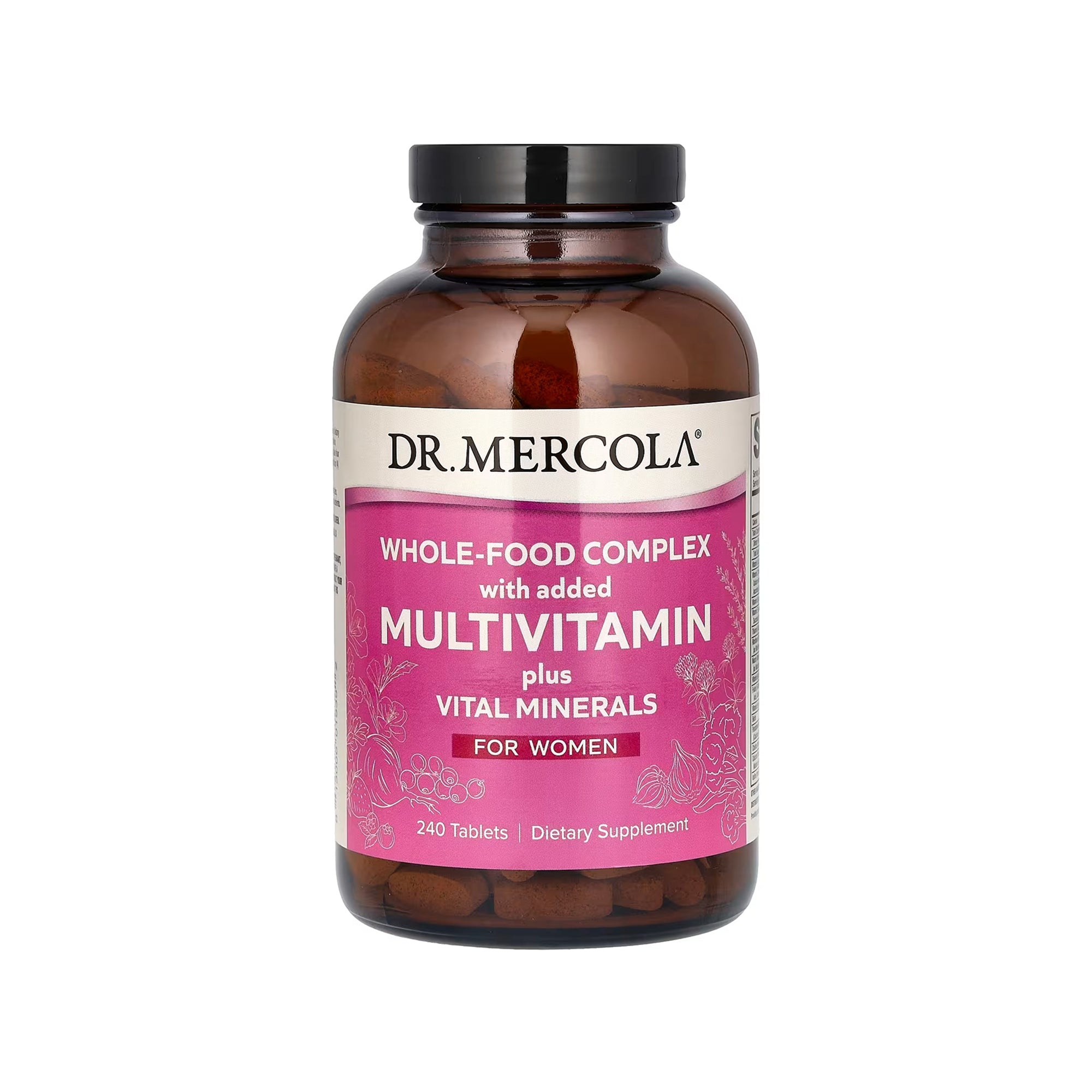 Dr. Mercola مركب الأطعمة الكاملة مع إضافة الفيتامينات المتعددة وأملاح معادن حيوية للنساء - 240 قرص