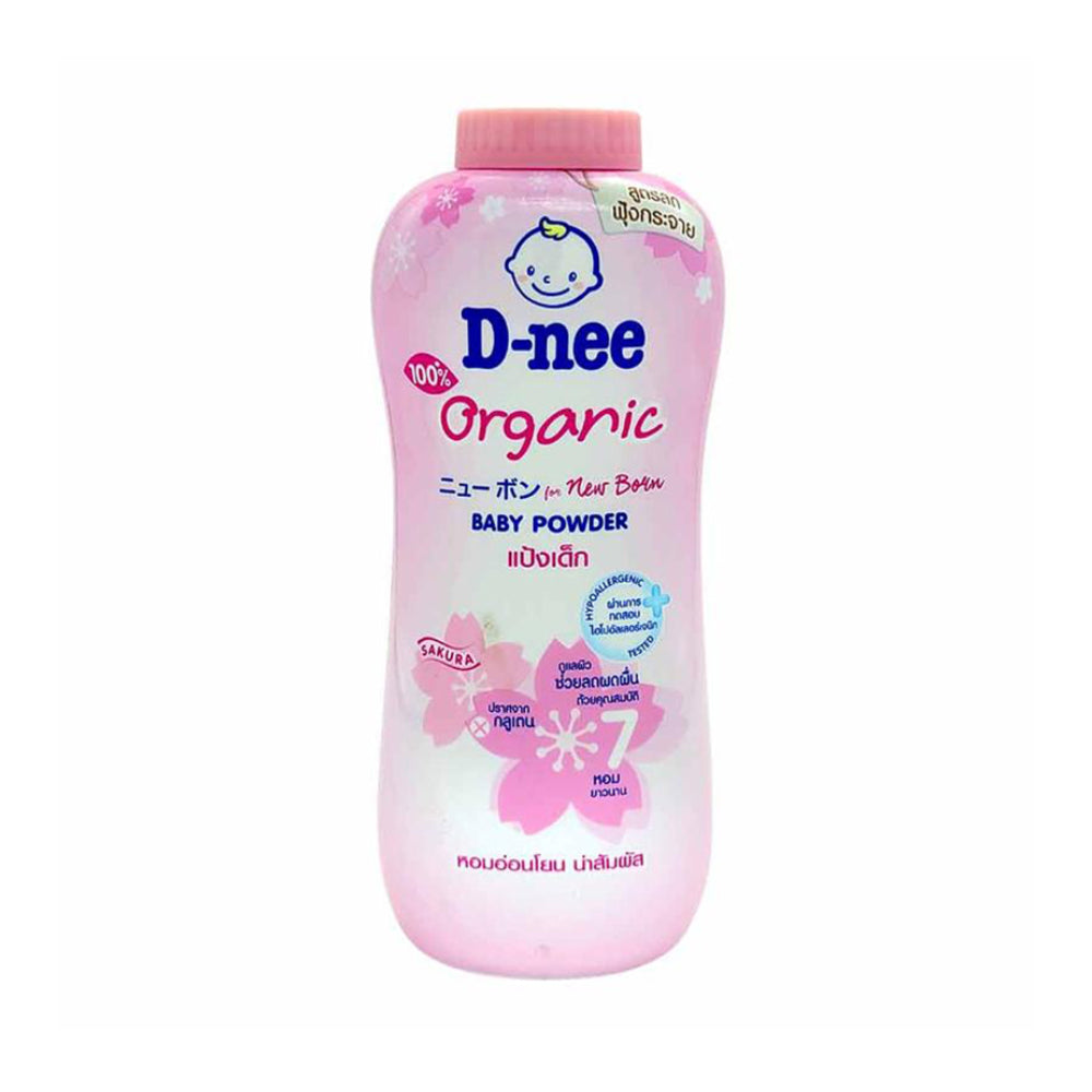 D-nee Baby Body Powder 350ml Sakura Organic For Newborns