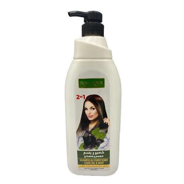 Boutique Hair Shampoo & Conditioner 1000ml 2in1 With Charcoal And Mint