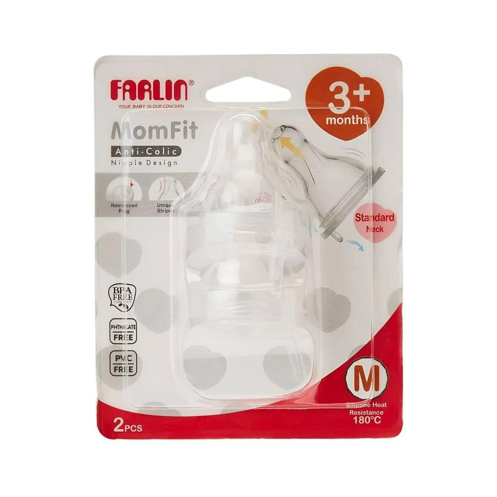 Farlin Nipple 2pc Medium Size For Ages 3 Months And Above