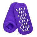 Spa system gel socks for moisturizing feet purple