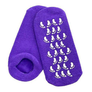 Spa system gel socks for moisturizing feet purple