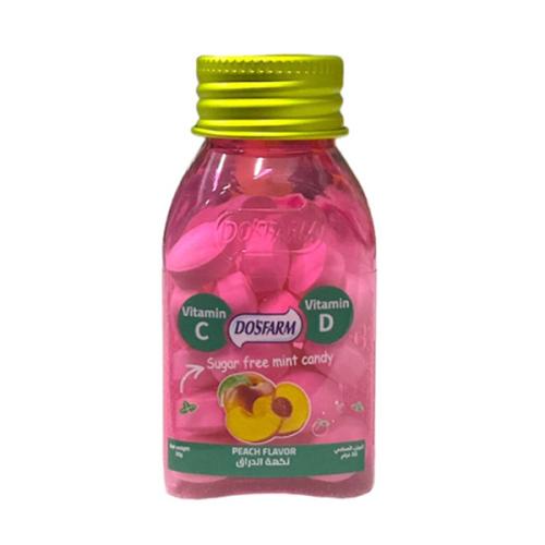Dosfarm candy 22g with vitamin peach sugar free