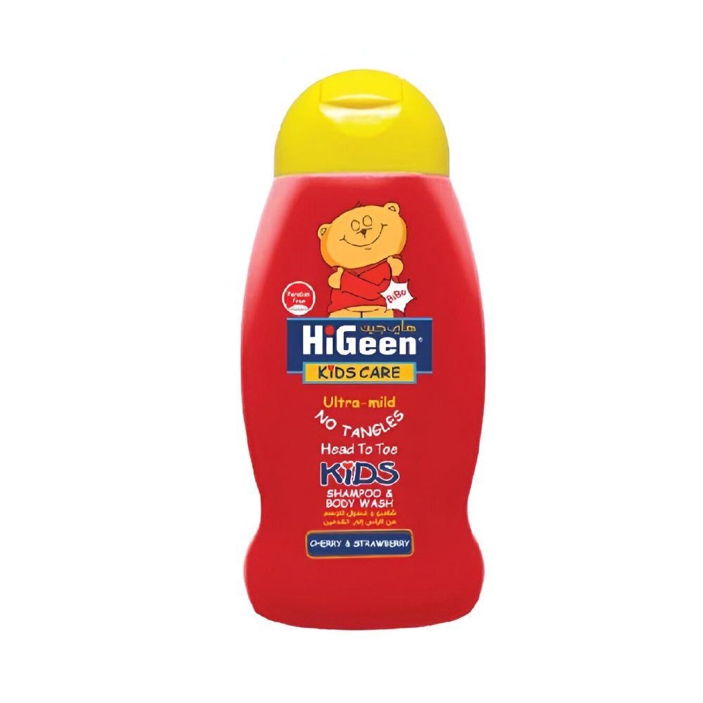 HiGeen Baby Shampoo & Shower Gel 250ml Kids Care Bibo With Cherry And Strawberry Scent
