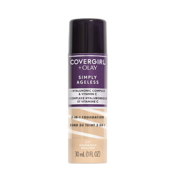 Covergirl Foundation 30ml 227 Simply Ageless 3 In 1 Liquid Golden Beige