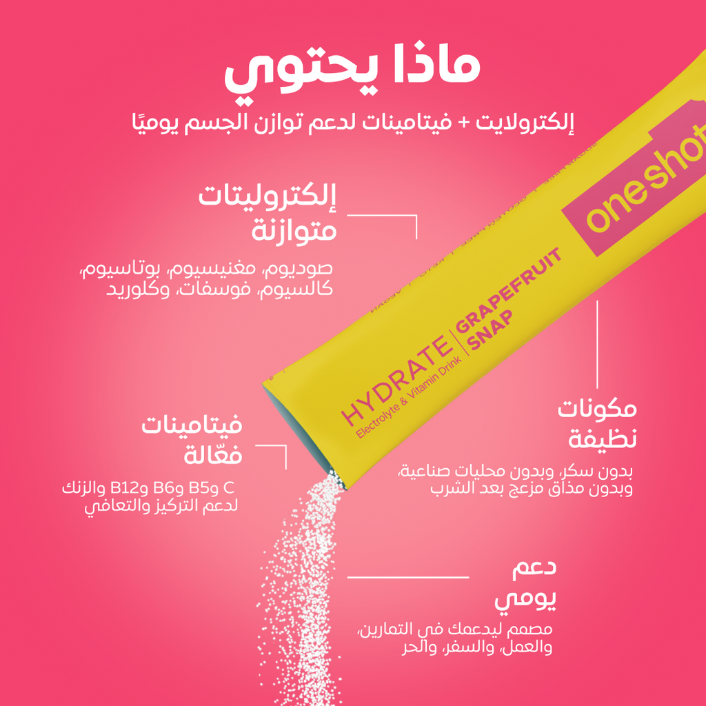 Oneshot Hydrate Grapefruit Snap Electrolyte Drink 14 Sticks