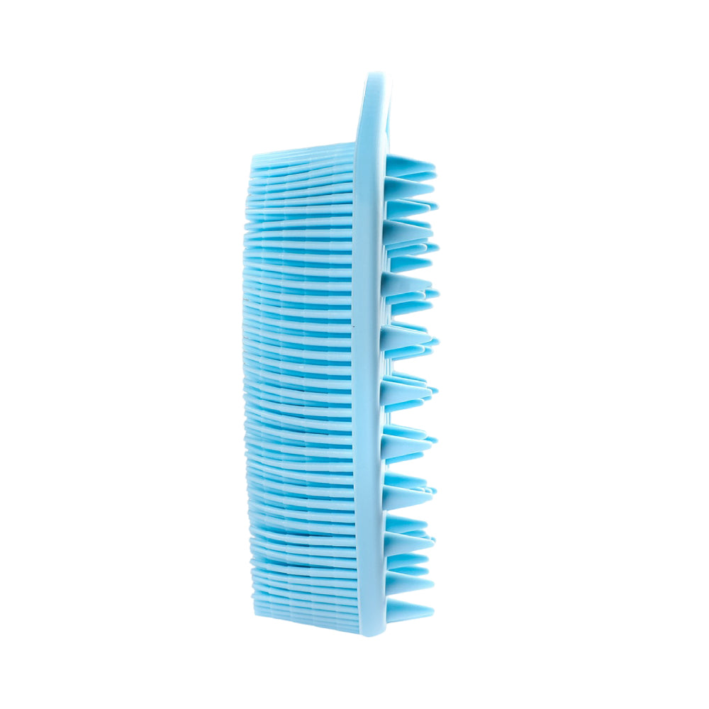 Mella Body Brush Silicone For Cleaning And Exfoliating The Body And Head Massage 2 in 1 Blue