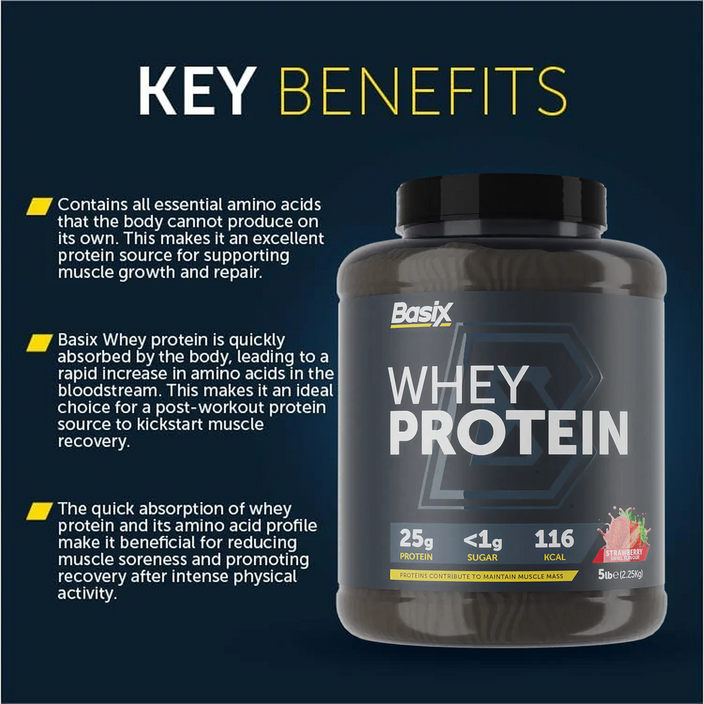 Basix Muscle Whey Protein Strawberry Swirl 5 LB