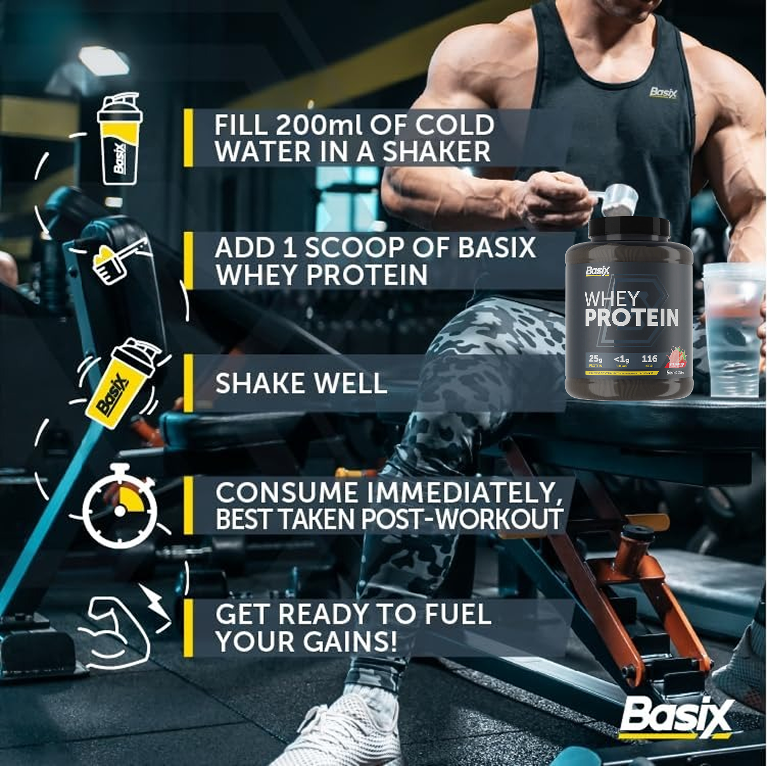 Basix Muscle Whey Protein Strawberry Swirl 5 LB