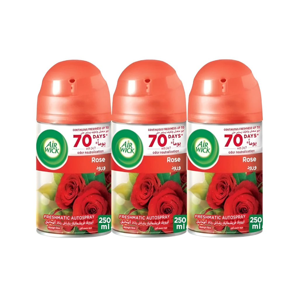 Air-Wick Air Freshener Rose Scent 3 x 250ml
