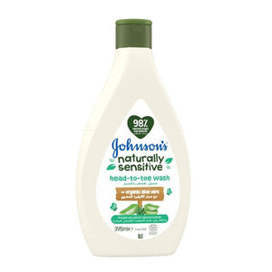 Johnson's hair & body wash 395ml with organic aloe vera