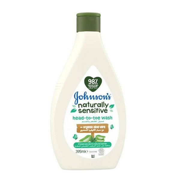 Johnson's hair & body wash 395ml with organic aloe vera