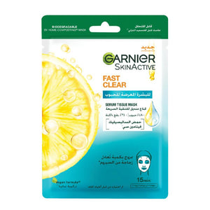 Garnier face mask sheet 23g skin active fast clear acne prone skin