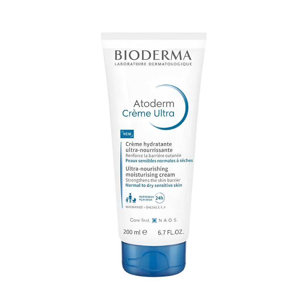 Bioderma Cream 200ml Atoderm Ultra Nourishing For Dry Skin Fragrance Free Tube