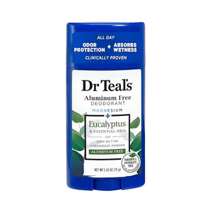 Dr Teals Deodorant Stick 75g Aluminum-Free With Eucalyptus