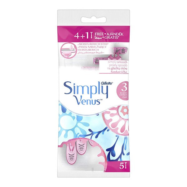 Gillette Razor simply venus 3 5 pack 4+1 free