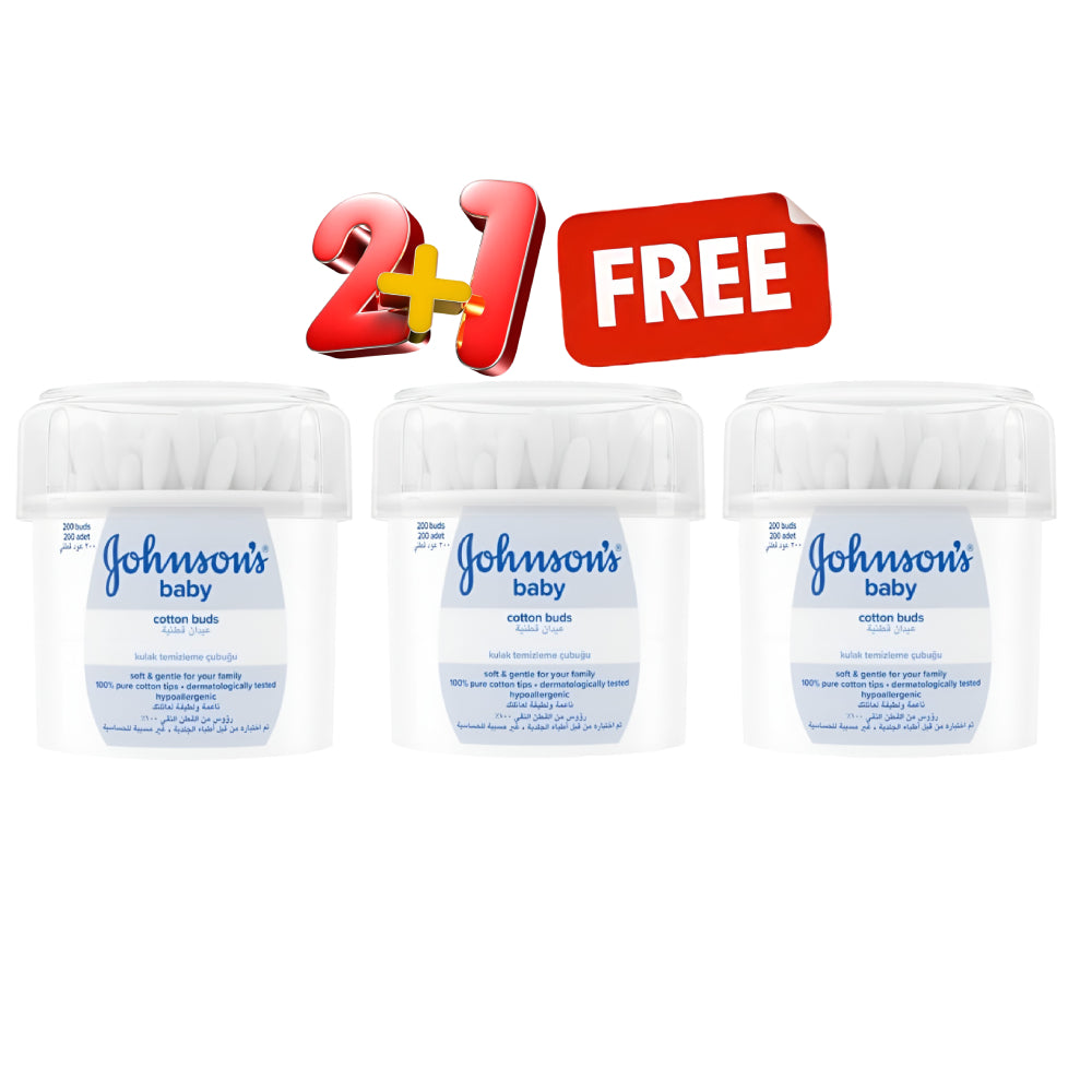 Johnson's Cotton Buds 200pc 2+1 Free v2