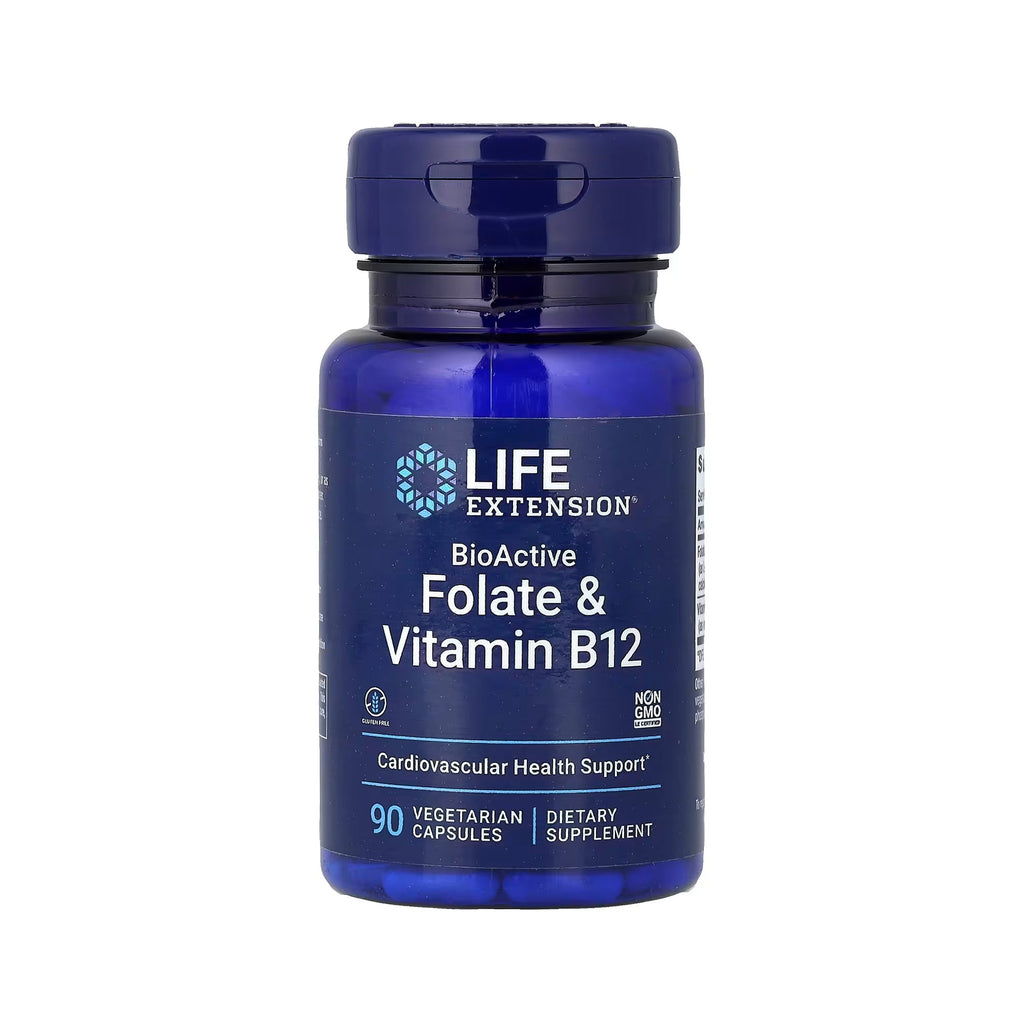 Life Extension BioActive Folate & Vitamin B12 - 90 Vegetarian Capsules