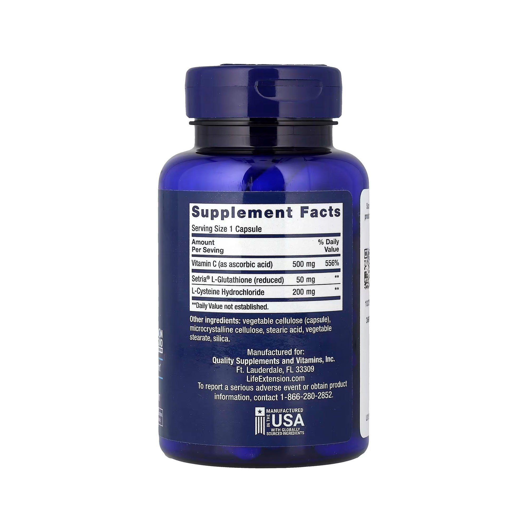 Life Extension Glutathione, Cysteine & C - 100 Capsules