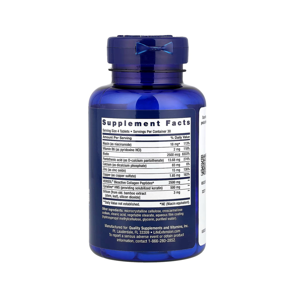 Life Extension Hair, Skin & Nails Collagen Plus Formula - 120 Tablets
