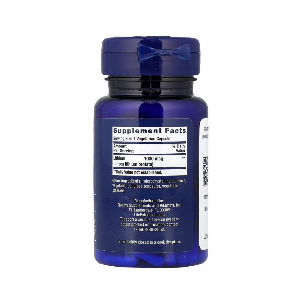 Life Extension Lithium 1000 mcg - 100 Vegetarian Capsules
