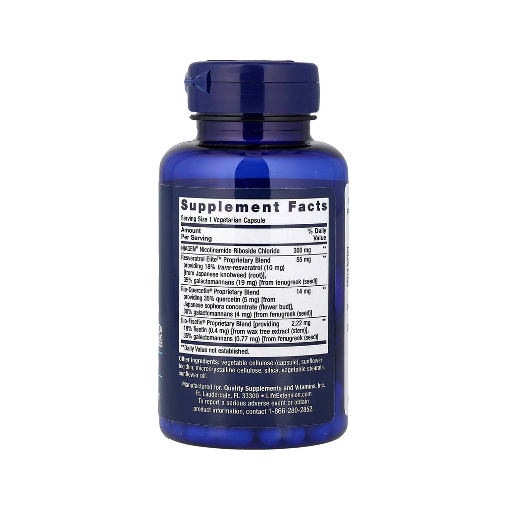 Life Extension NAD+ Cell Regenerator and Resveratrol Elite - 30 Vegetarian Capsules