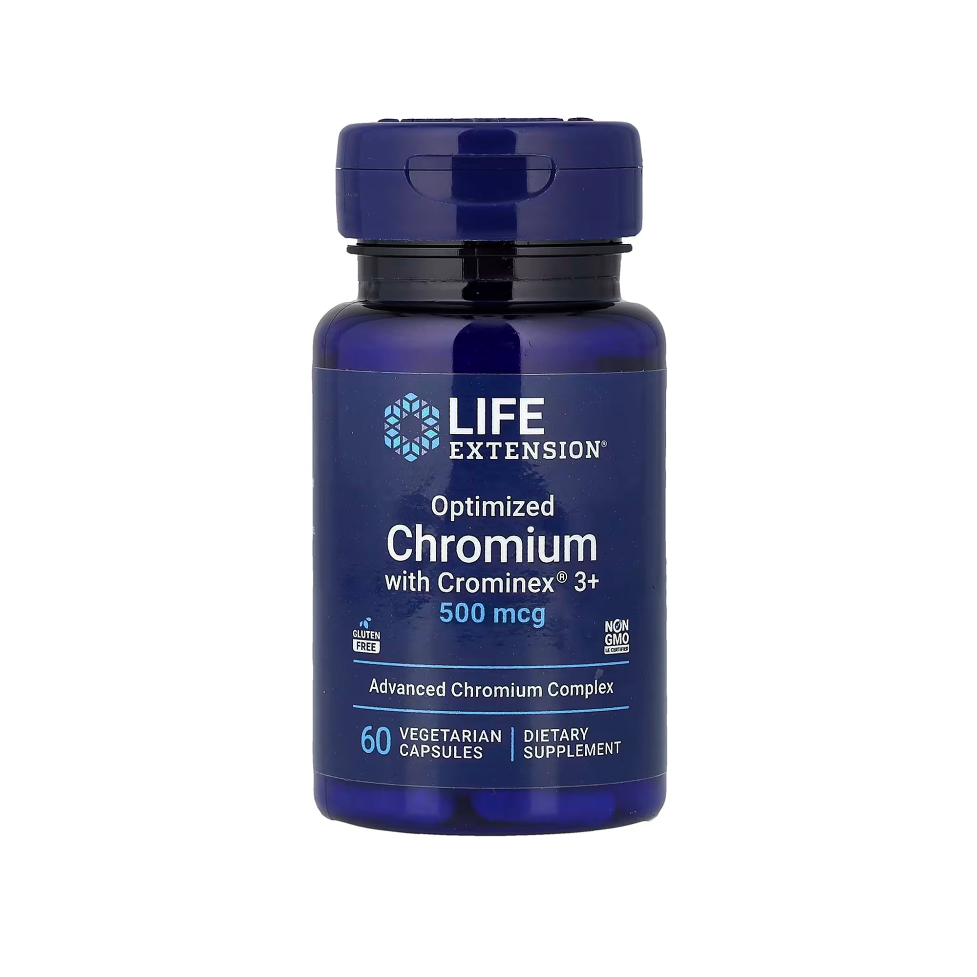 Life Extension Optimized Chromium with Crominex 3+ 500 mcg - 60 Vegetarian Capsules