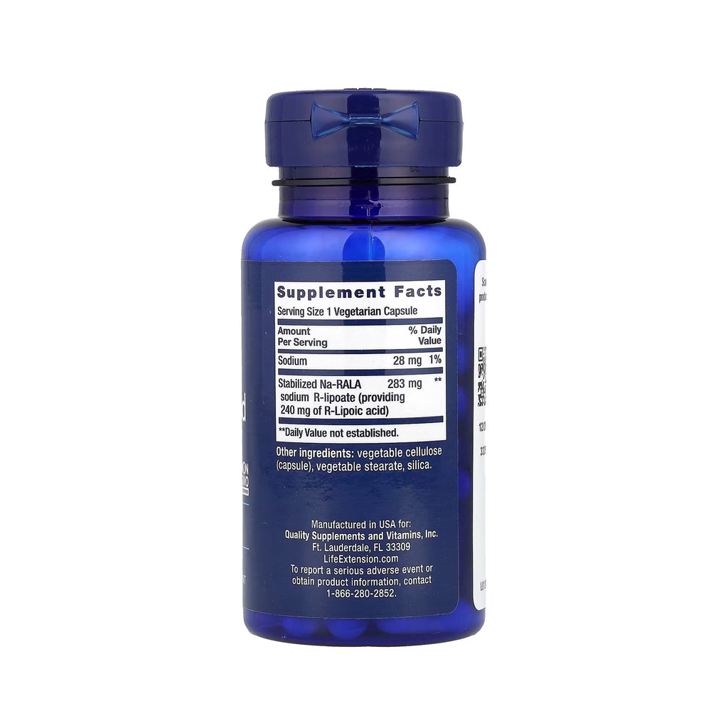 Life Extension Super R-Lipoic Acid 240 mg - 60 Vegetarian Capsules