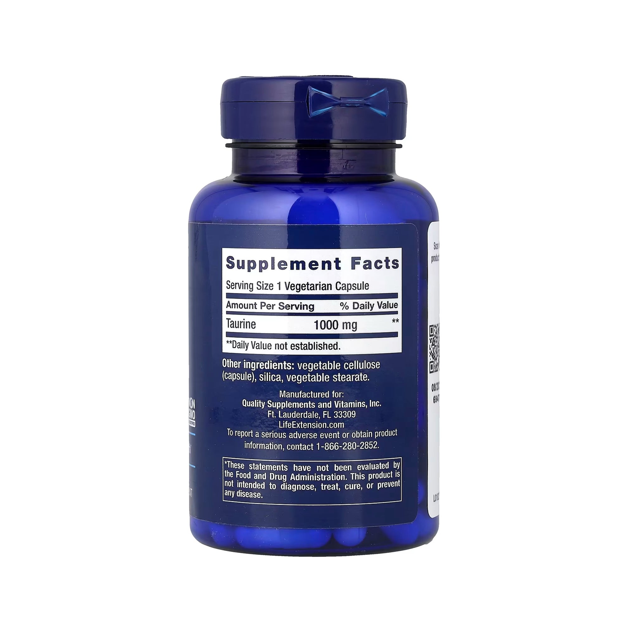 Life Extension Taurine 1000 mg - 90 Vegetarian Capsules