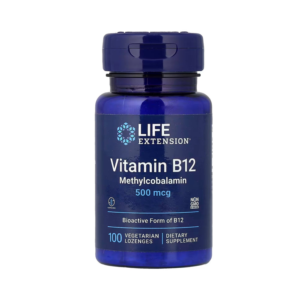 Life Extension فيتامين B12 ميثيلكوبالامين 500 ميكروغرام - 100 حبة نباتية